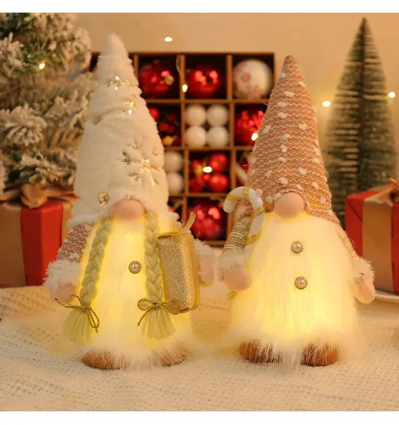 New Christmas Decor: Sequined Plush Rudolf Doll with Light Window — feature 7