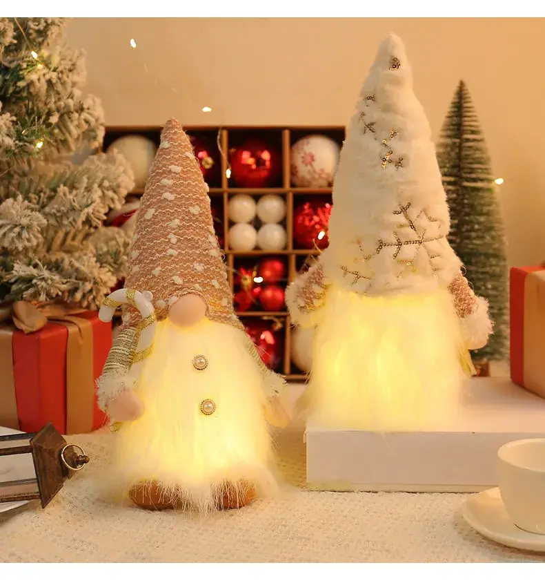 New Christmas Decor: Sequined Plush Rudolf Doll with Light Window — feature 8