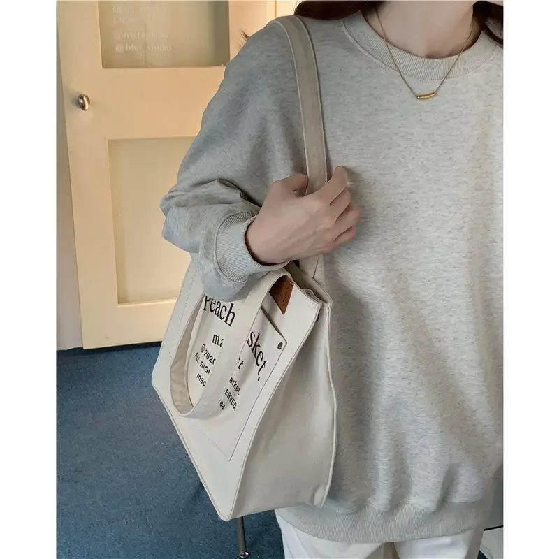 Large Capacity Korean Style Canvas Tote Bag for Women — feature 4
