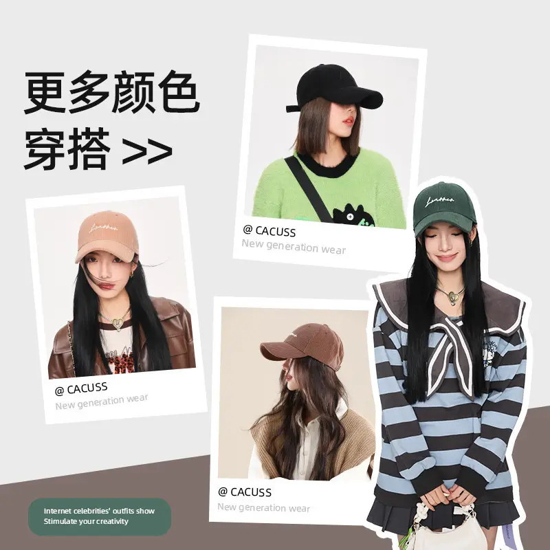 Women's Brown New Corduroy Baseball Cap Autumn Winter Warm Casual - Image 10