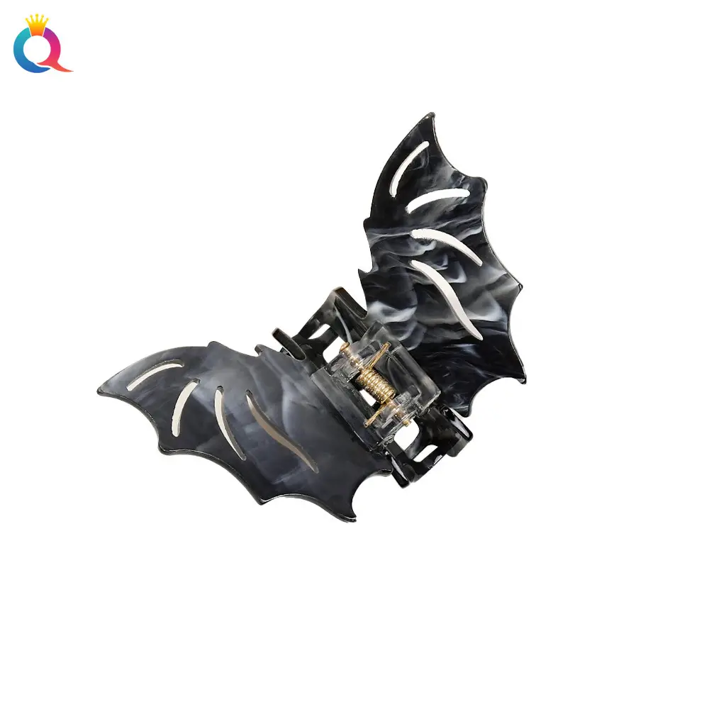 Halloween Bat Hair Clip with Red Sparkle Design - Image 13