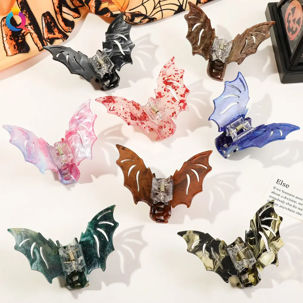 Halloween Bat Hair Clip with Red Sparkle Design — feature 18