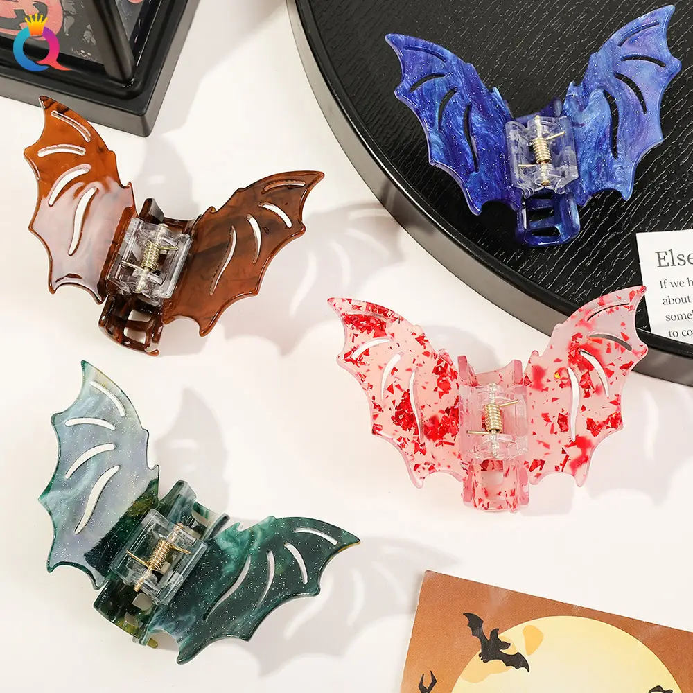 Halloween Bat Hair Clip with Red Sparkle Design — feature 20
