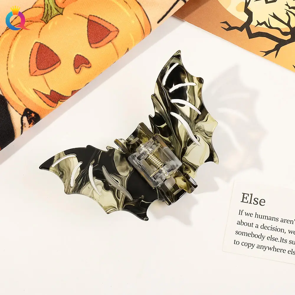 Halloween Bat Hair Clip with Red Sparkle Design — feature 28