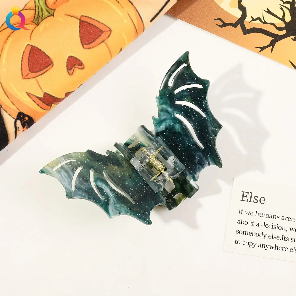 Halloween Bat Hair Clip with Red Sparkle Design — feature 30