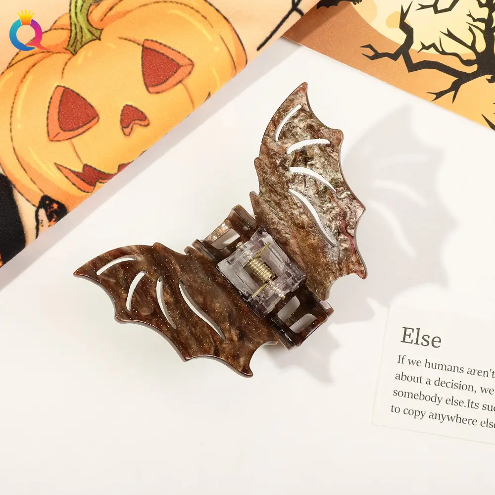 Halloween Bat Hair Clip with Red Sparkle Design — feature 27