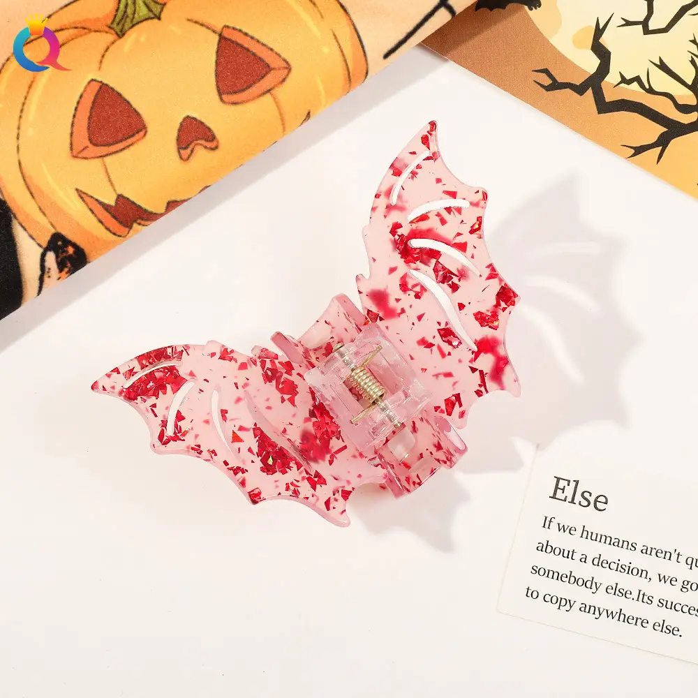 Halloween Bat Hair Clip with Red Sparkle Design — feature 31