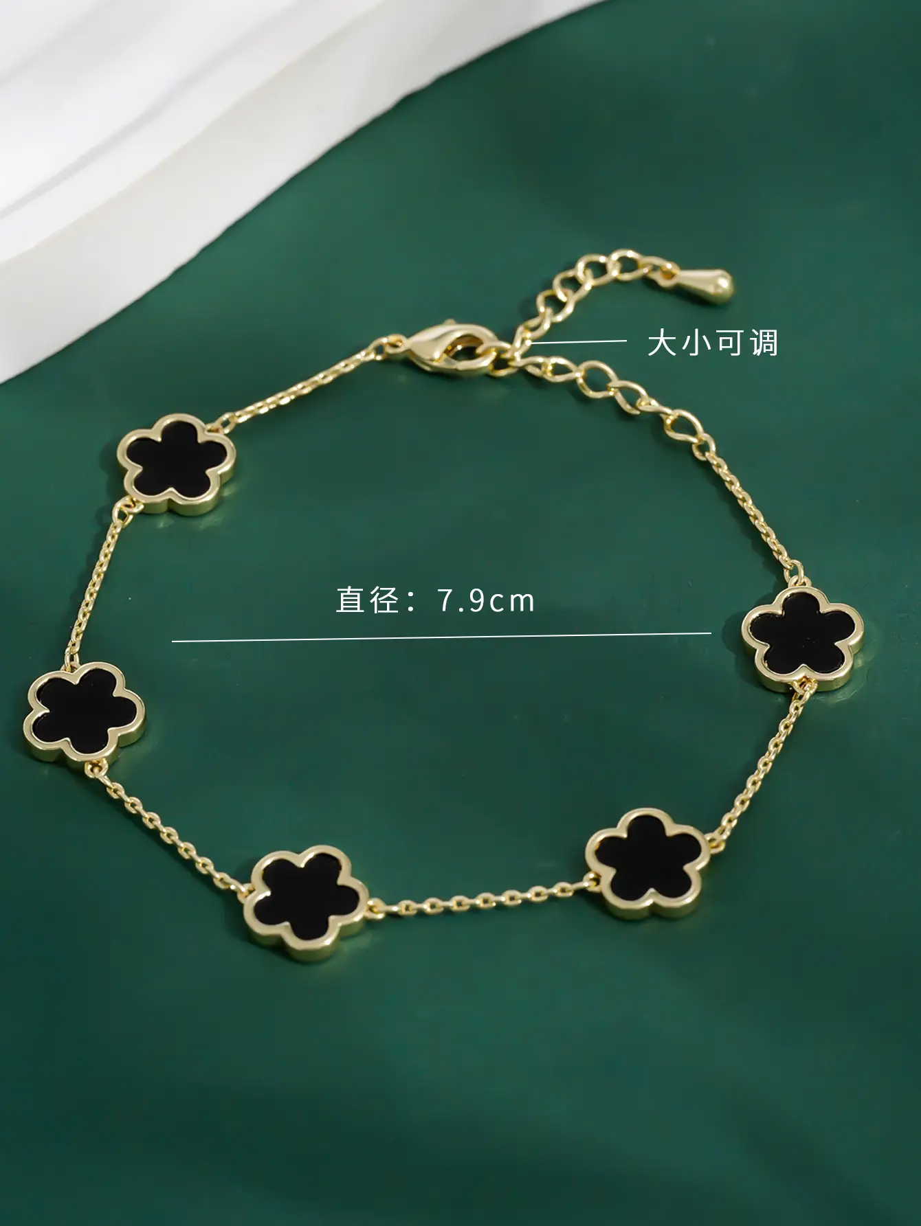 Pink Five-Leaf Clover Bracelet for Women — feature 4
