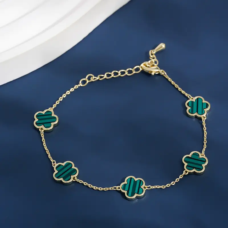 Pink Five-Leaf Clover Bracelet for Women — feature 9