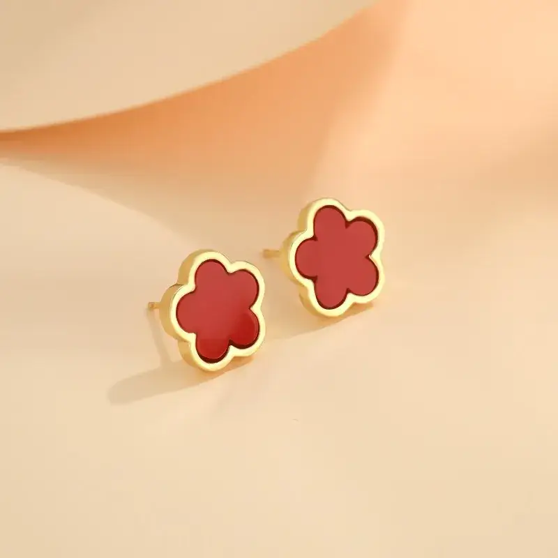 Pink Five-Leaf Clover Bracelet for Women - Image 10