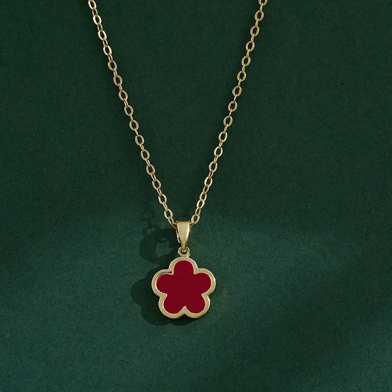 Pink Five-Leaf Clover Bracelet for Women - Image 13