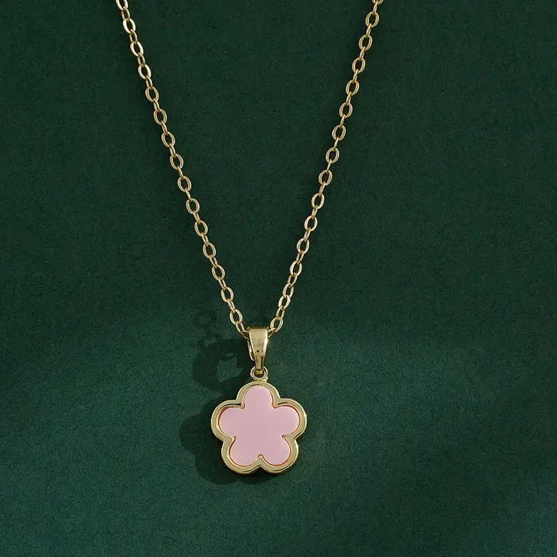 Pink Five-Leaf Clover Bracelet for Women - Image 15