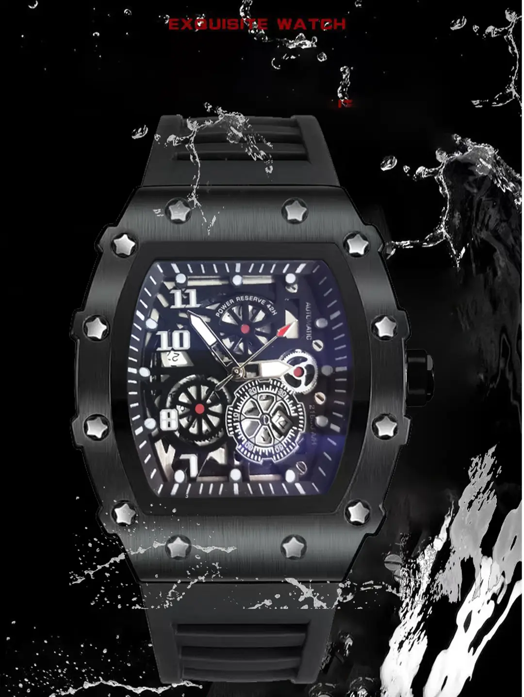 Zido Brand Casual Fashion Trendy Fully Automatic Quartz Cut Out Luminous Waterproof Black Warrior 1705 Men's Watch — feature 4