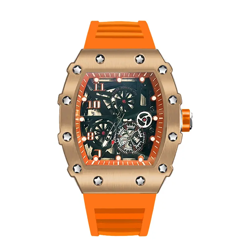 Zido Brand Casual Fashion Trendy Fully Automatic Quartz Cut Out Luminous Waterproof Black Warrior 1705 Men's Watch