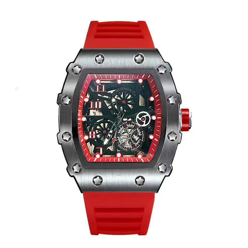 Zido Brand Casual Fashion Trendy Fully Automatic Quartz Cut Out Luminous Waterproof Black Warrior 1705 Men's Watch