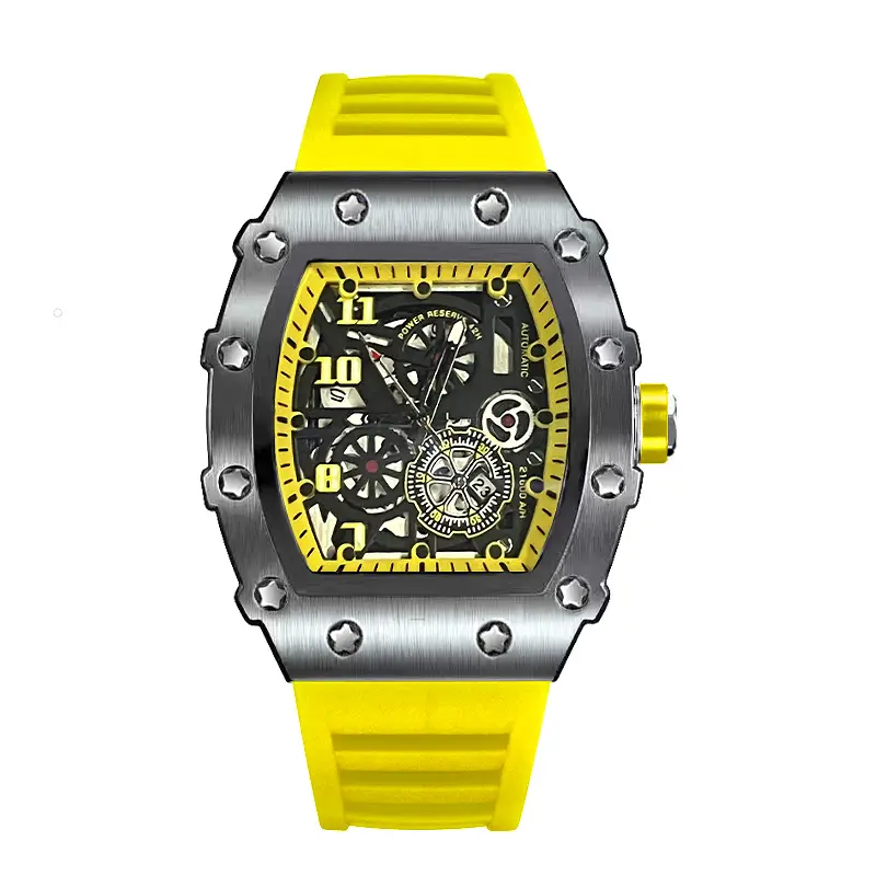 Zido Brand Casual Fashion Trendy Fully Automatic Quartz Cut Out Luminous Waterproof Black Warrior 1705 Men's Watch