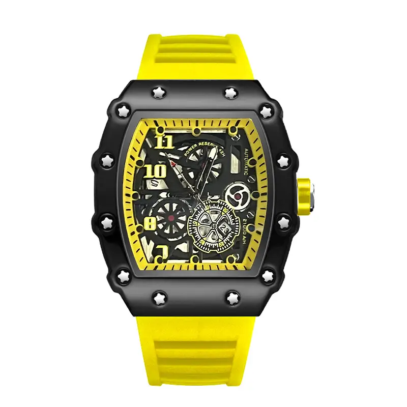 Zido Brand Casual Fashion Trendy Fully Automatic Quartz Cut Out Luminous Waterproof Black Warrior 1705 Men's Watch
