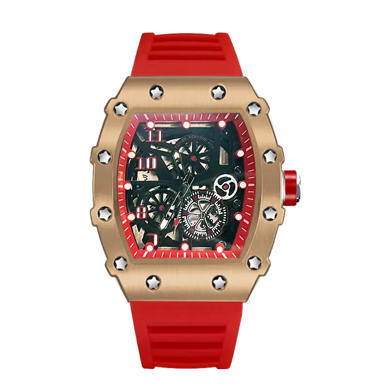 Zido Brand Casual Fashion Trendy Fully Automatic Quartz Cut Out Luminous Waterproof Black Warrior 1705 Men's Watch