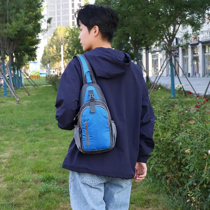 Blue Waterproof Crossbody Backpack for Men Women - Image 9