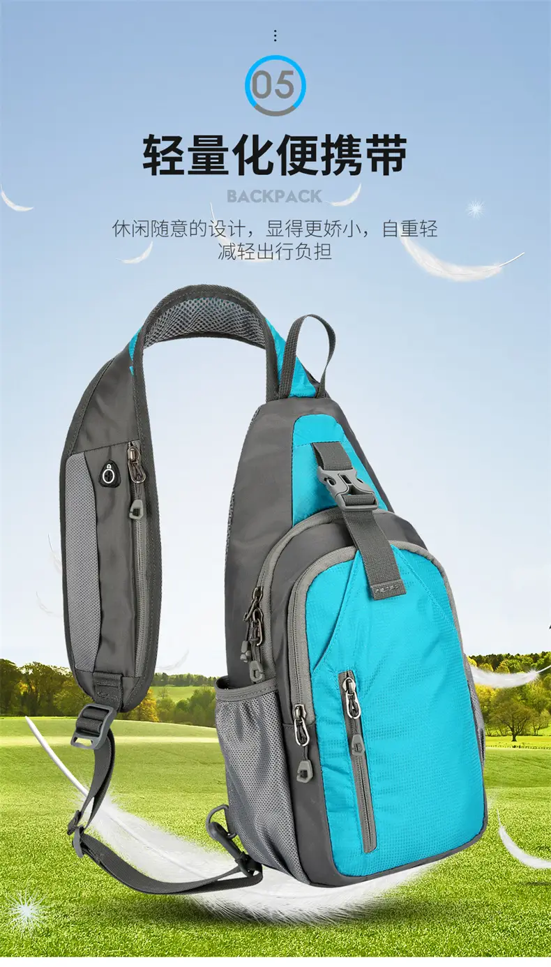 Blue Waterproof Crossbody Backpack for Men Women — feature 13