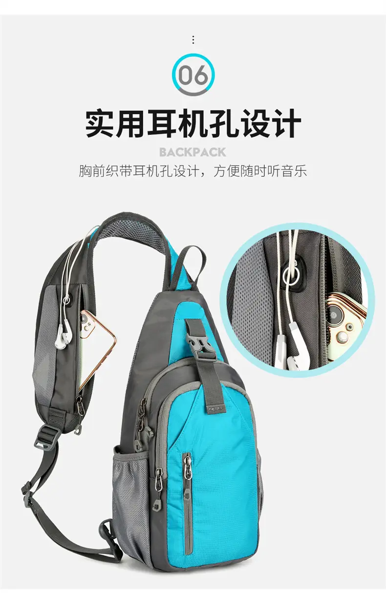 Blue Waterproof Crossbody Backpack for Men Women — feature 14