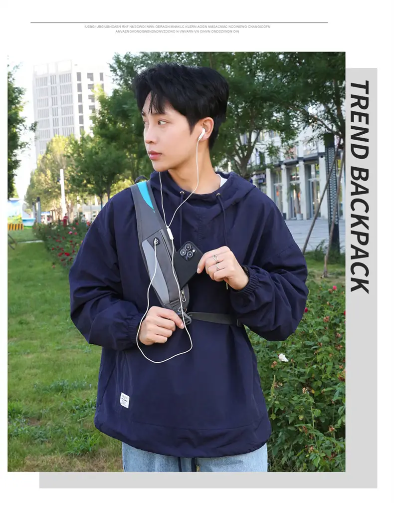 Blue Waterproof Crossbody Backpack for Men Women — feature 20
