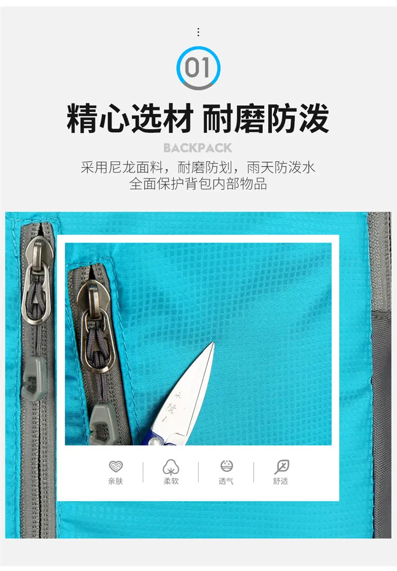 Blue Waterproof Crossbody Backpack for Men Women — feature 6