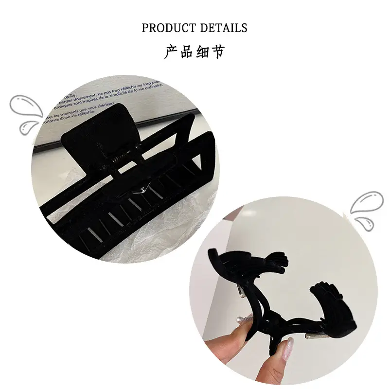 Black Triangular Logo Hair Clip Retro French Shark 2023 — feature 28