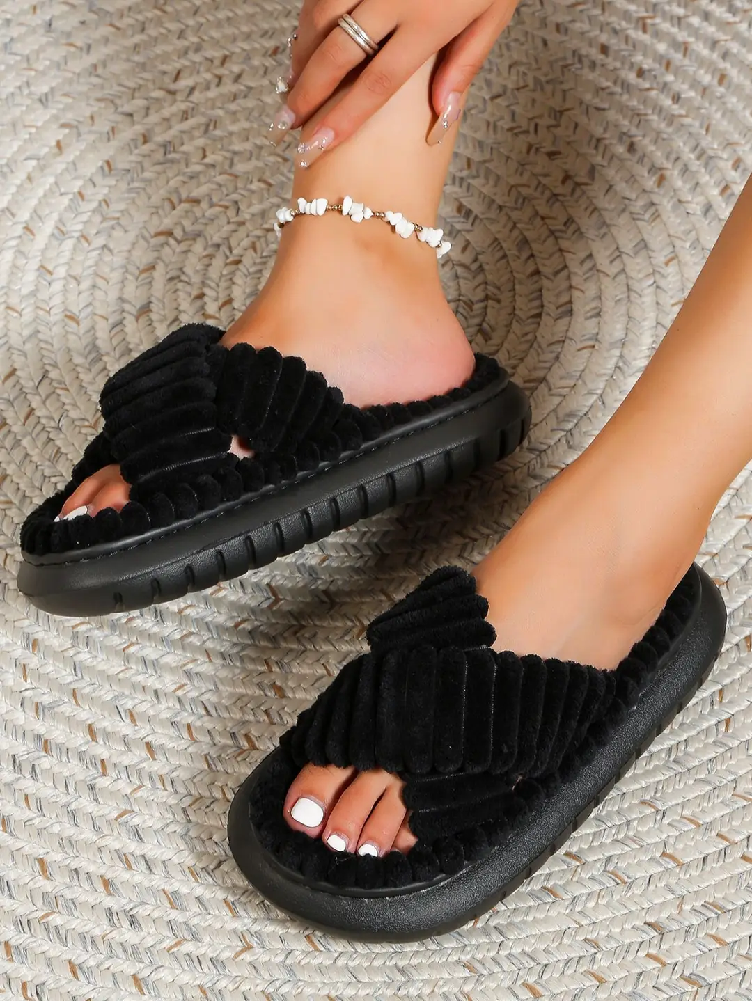Popular slippers women's four seasons indoor home soft bottom home outdoor wear sweat-absorbent shit feeling thick bottom cotton slippers autumn and winter — feature 10
