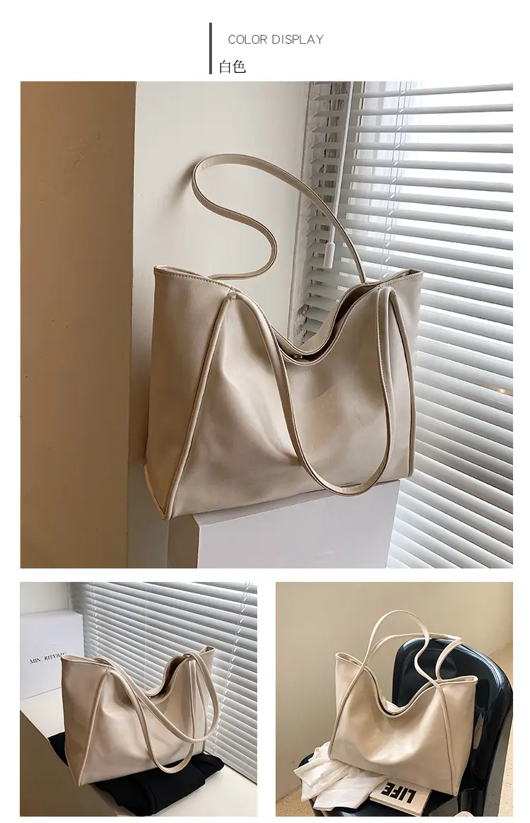 Women's Large Capacity White Shoulder Bag 2023 — feature 11