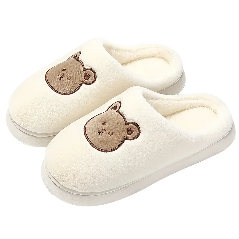 Men's cotton slippers bear autumn and winter indoor home cotton shoes non-slip thick-soled Mao Mao slippers women's winter home wholesale