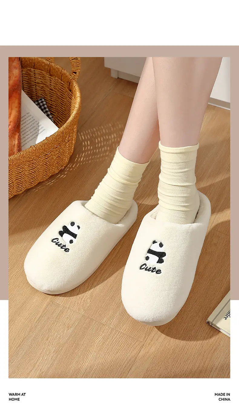 Men's cotton slippers bear autumn and winter indoor home cotton shoes non-slip thick-soled Mao Mao slippers women's winter home wholesale — feature 10