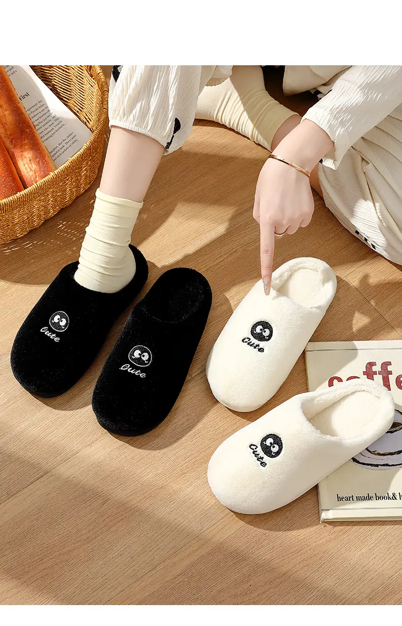 Men's cotton slippers bear autumn and winter indoor home cotton shoes non-slip thick-soled Mao Mao slippers women's winter home wholesale — feature 12