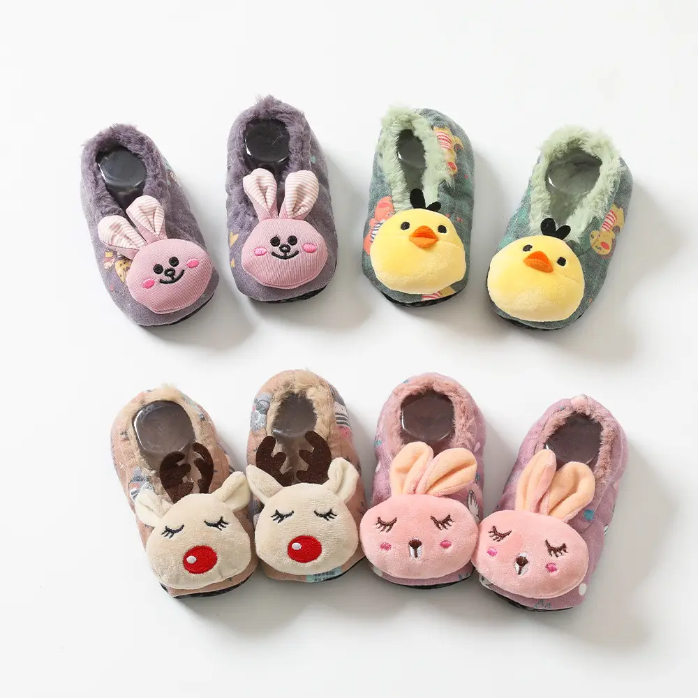 Winter Warm Fleece Baby Floor Socks Non-Slip Toddler Shoes