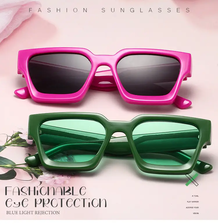 2023 Thick Frame PC Sunglasses Black Tan Lens β feature 1