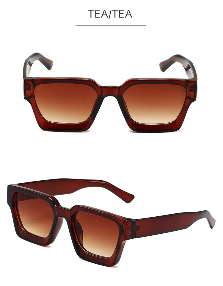 2023 Thick Frame PC Sunglasses Black Tan Lens β feature 12
