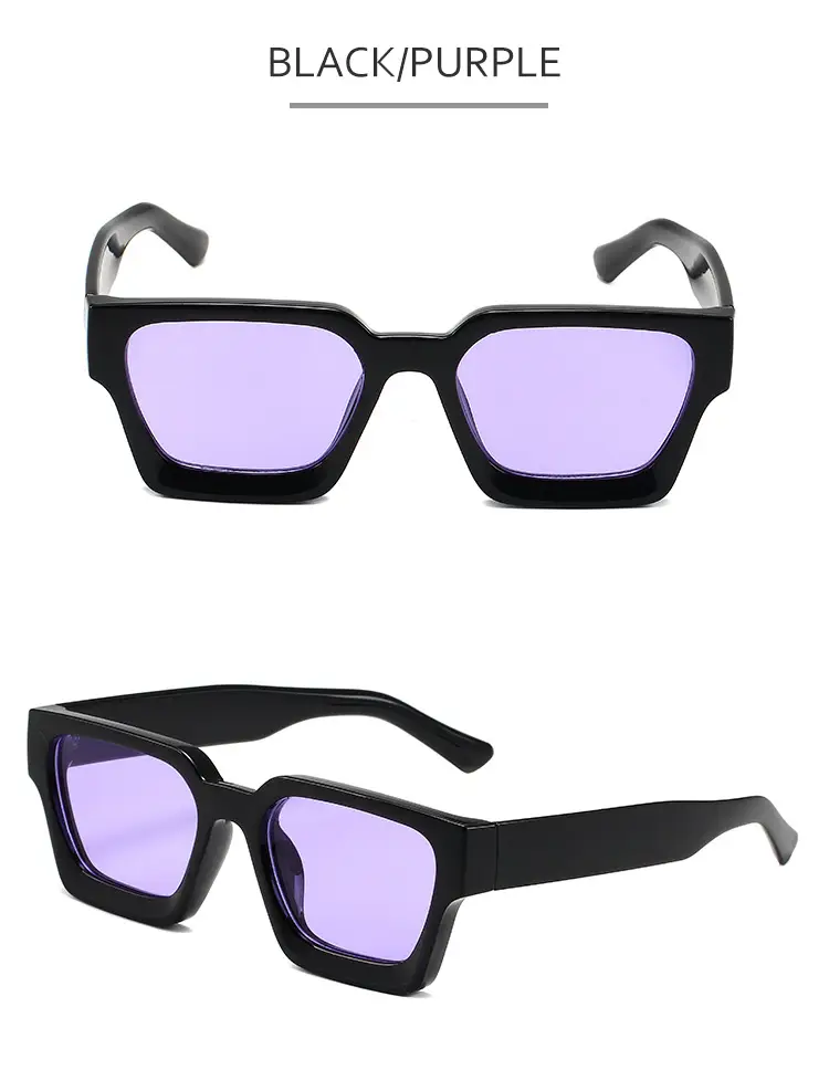 2023 Thick Frame PC Sunglasses Black Tan Lens β feature 15