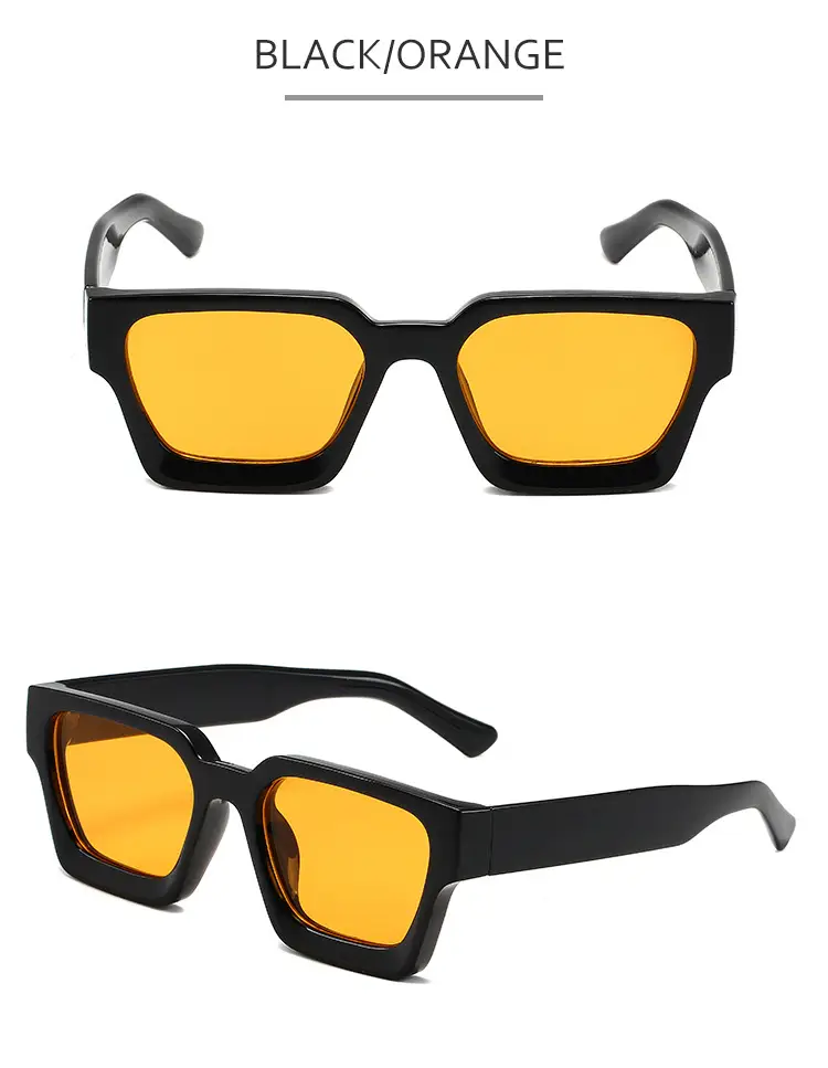 2023 Thick Frame PC Sunglasses Black Tan Lens β feature 16