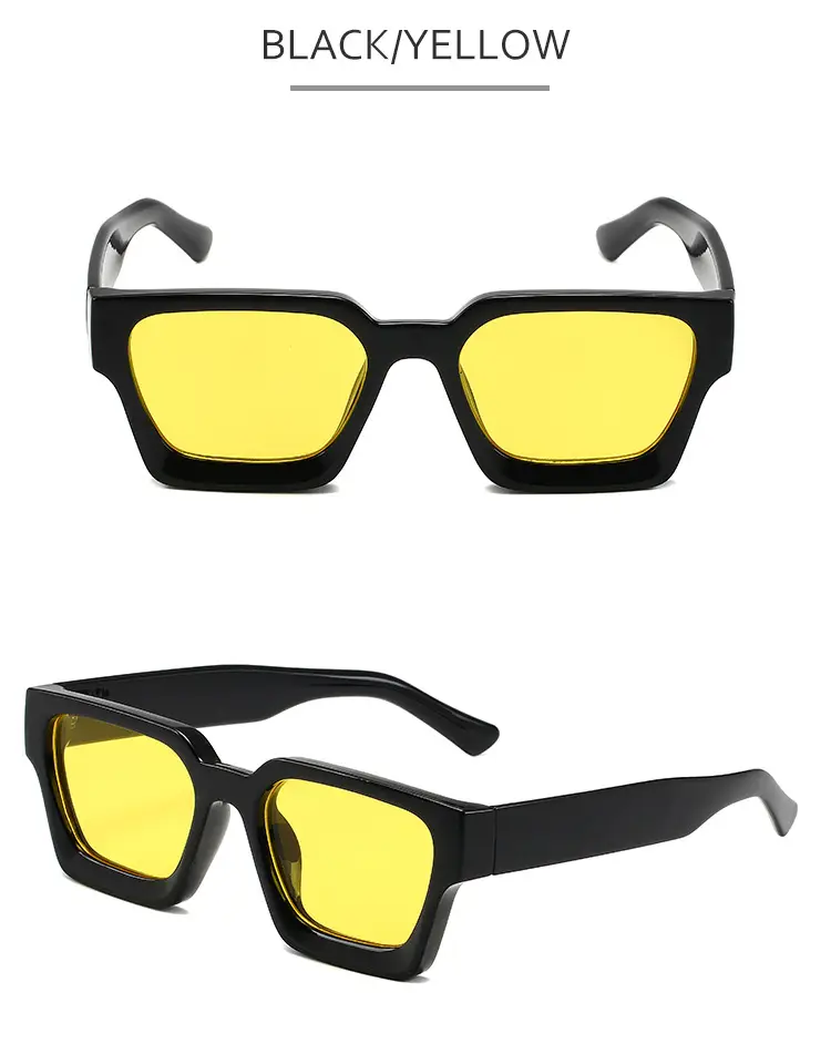 2023 Thick Frame PC Sunglasses Black Tan Lens β feature 17