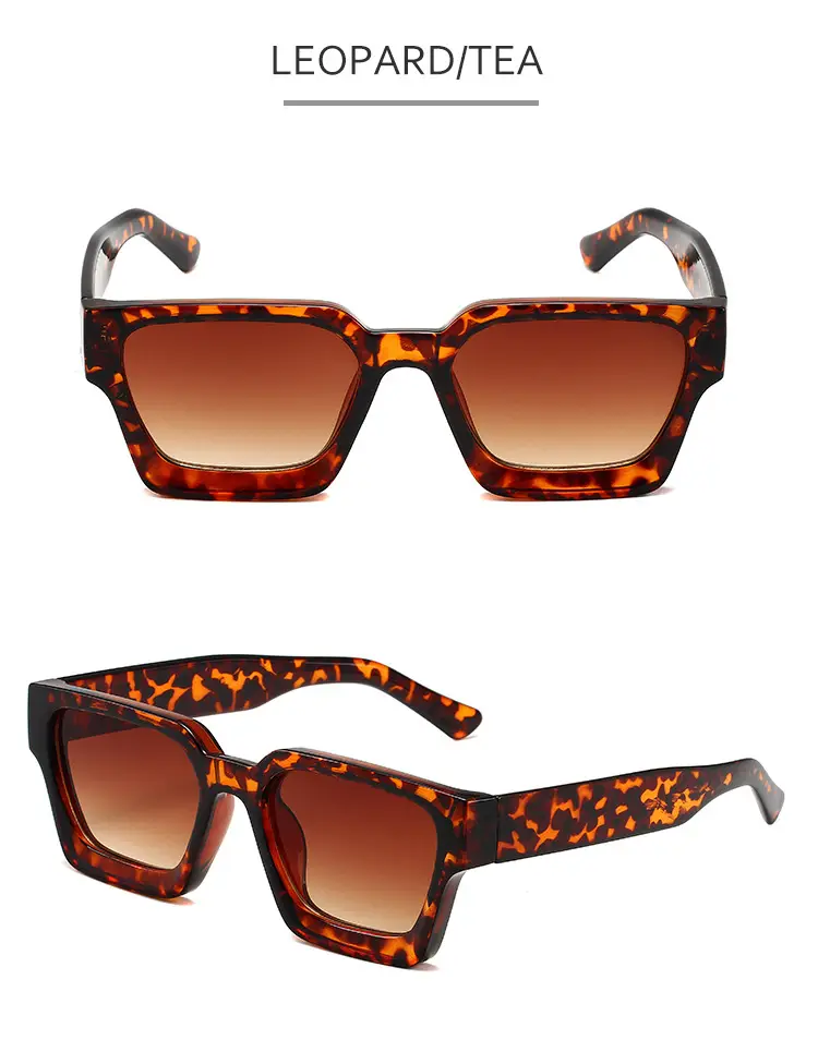 2023 Thick Frame PC Sunglasses Black Tan Lens β feature 20