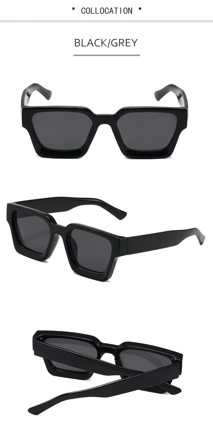 2023 Thick Frame PC Sunglasses Black Tan Lens β feature 8