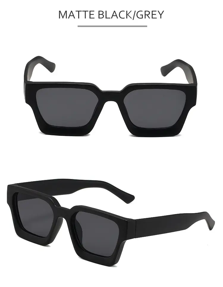 2023 Thick Frame PC Sunglasses Black Tan Lens β feature 9