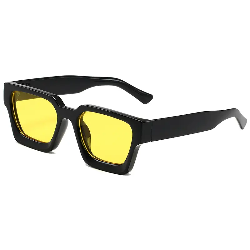 2023 Thick Frame PC Sunglasses Black Tan Lens - Image 10