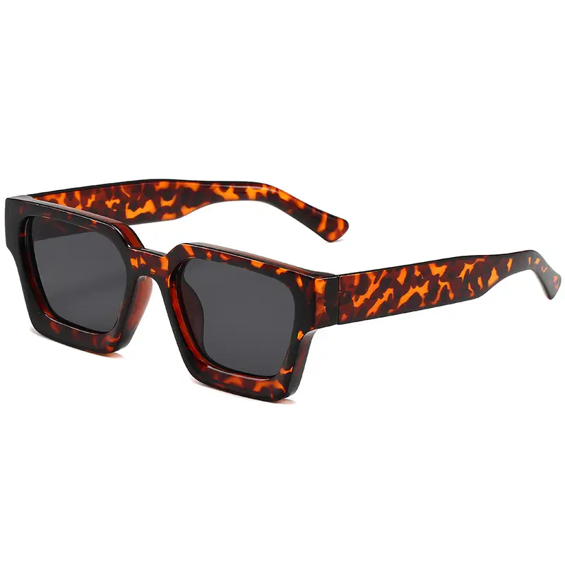 2023 Thick Frame PC Sunglasses Black Tan Lens - Image 12