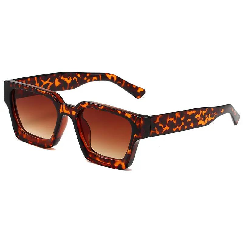 2023 Thick Frame PC Sunglasses Black Tan Lens - Image 13