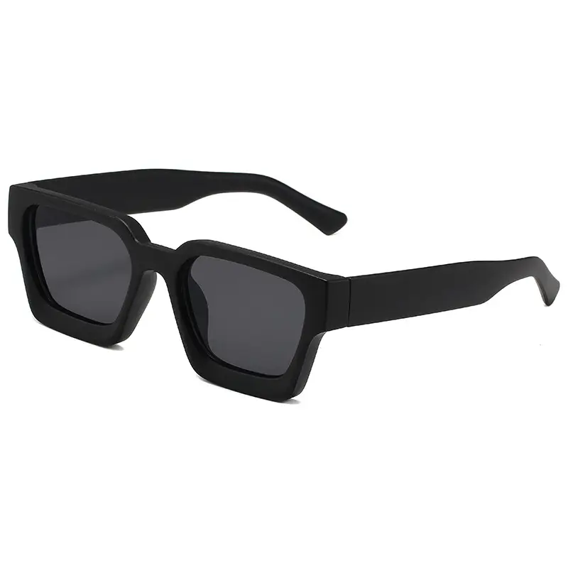 2023 Thick Frame PC Sunglasses Black Tan Lens - Image 2