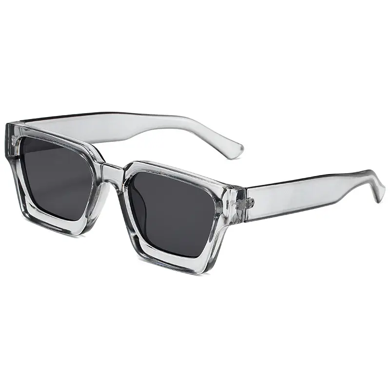 2023 Thick Frame PC Sunglasses Black Tan Lens - Image 4