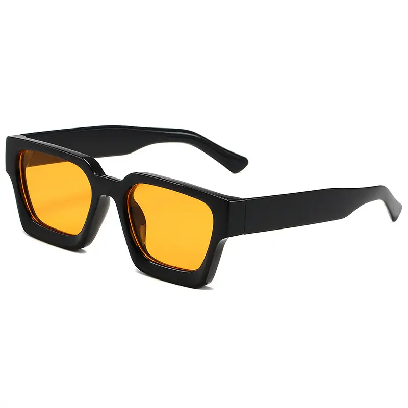 2023 Thick Frame PC Sunglasses Black Tan Lens - Image 9