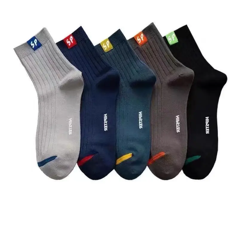 sp socks men's mid-calf socks trendy versatile autumn and winter warm Men's stockings letters sports trendy socks breathable manufacturers
