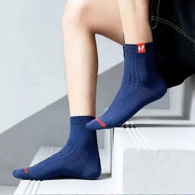 sp socks men's mid-calf socks trendy versatile autumn and winter warm Men's stockings letters sports trendy socks breathable manufacturers — feature 6